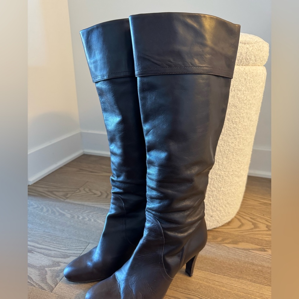 Massimo Dutti Dark Brown Over the Knee Boots